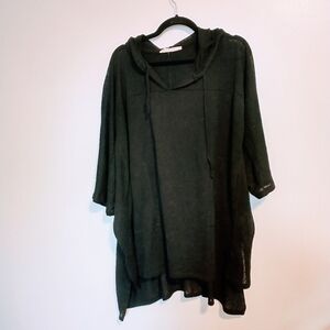 Free People black swimsuit coverup.  Cute oversized hoodie style with semi sheer